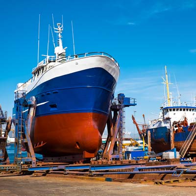 Repairing container ship marine coatings
